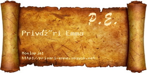Privári Emma névjegykártya